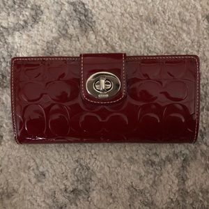 Coach Red Patent Leather Wallet
